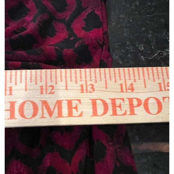 Lauren Ralph Lauren Red, Purple and Black Patterned Knot Front Dress, Size 8 - Picture 6 of 7